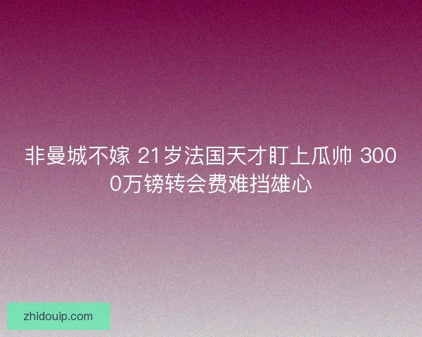 非曼城不嫁 21岁法国天才盯上瓜帅 3000万镑转会费难挡雄心